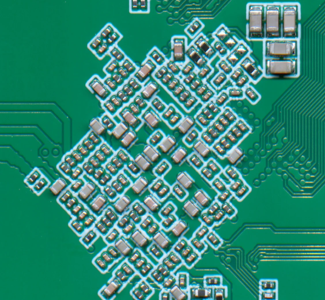 Dense surface-mount passive component layout